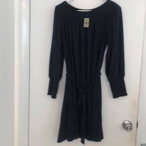 Loft petites Smocked Tie waist shirt dress